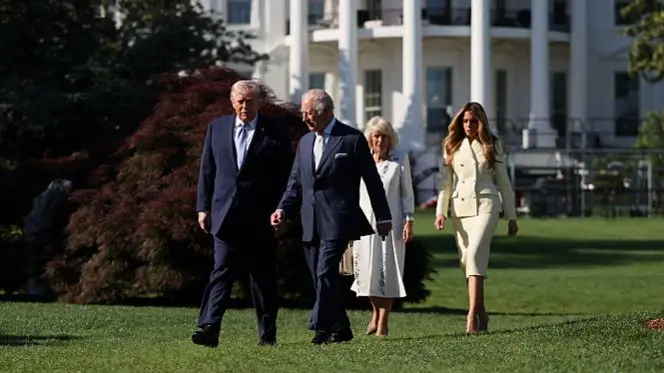  Donald Trump, Melania Trump, King Charles III, and Queen Camilla