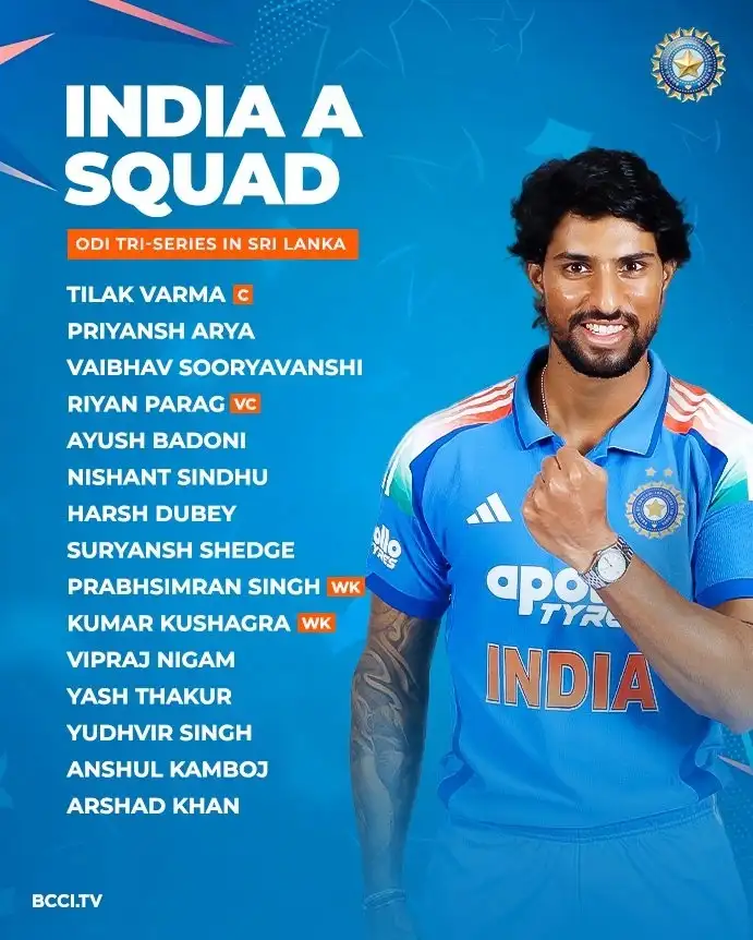 India A cricket team Squad Announced for the Sri Lanka Series.