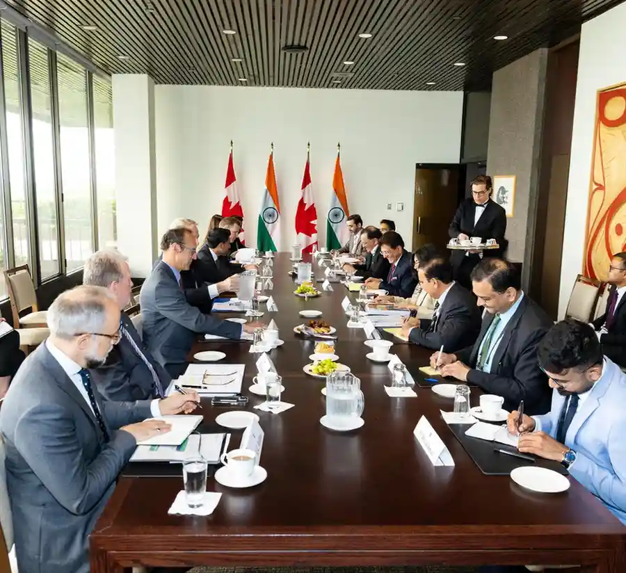 India and Canada meeting on a free trade deal.
