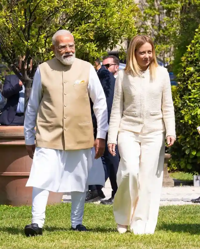 PM Modi and Italian Prime Minister Giorgia Meloni
