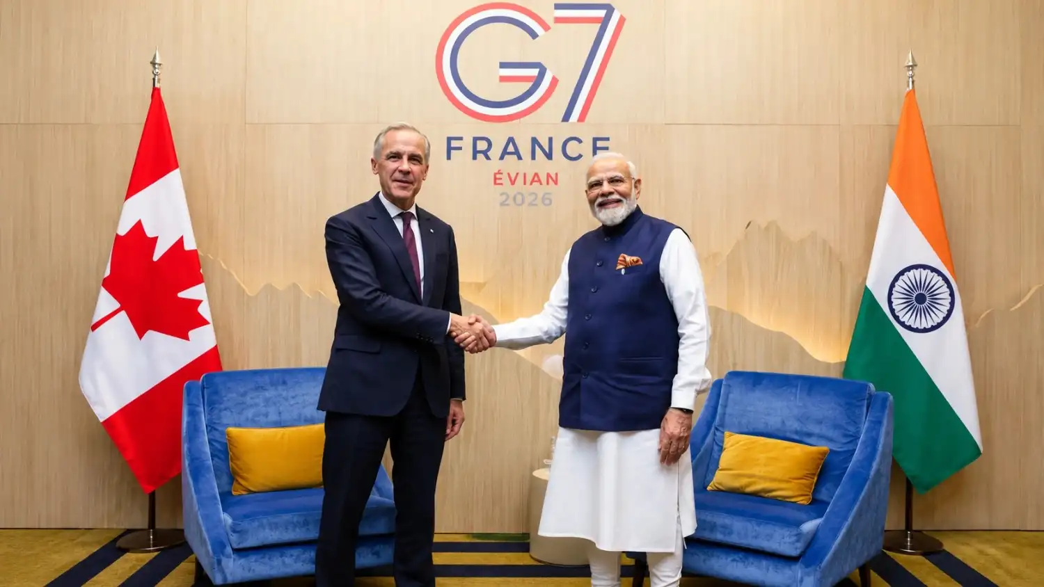 Prime Minister of India Narendra Modi and Canadian Prime Minister Mark Carney
