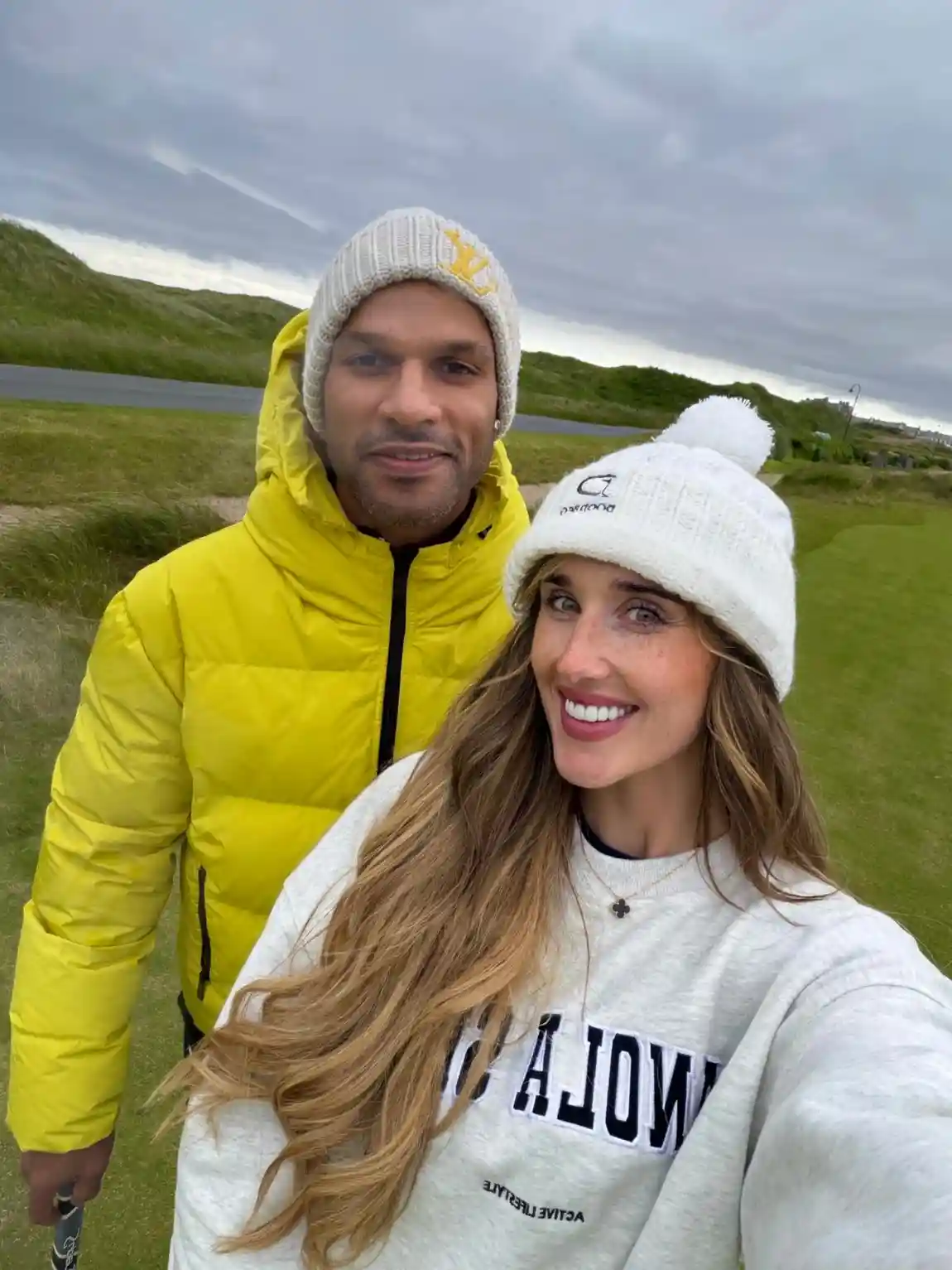 Shikhar Dhawan and Sophie Shine