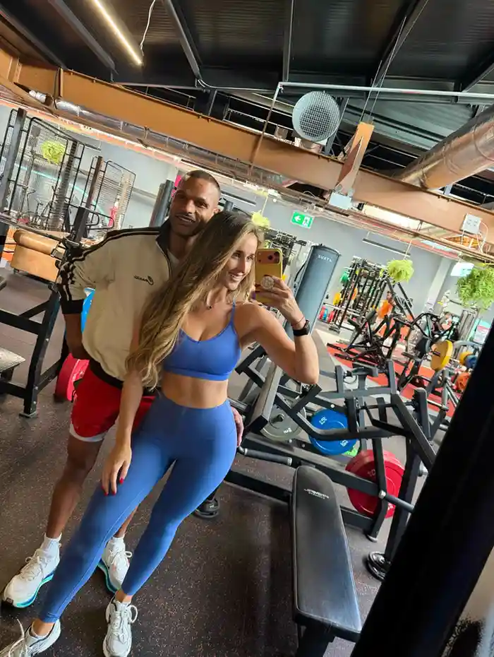 Shikhar Dhawan and Sophie Shine
