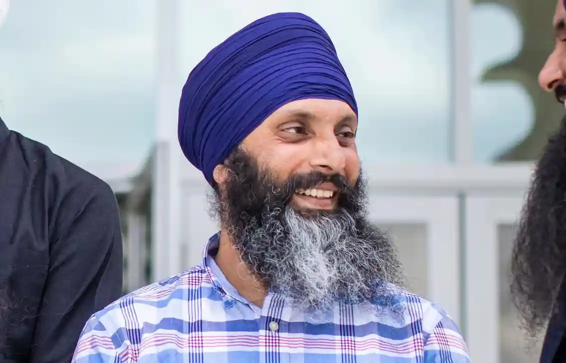 Hardeep Singh Nijjar outside of the Guru Nanak Sikh Gurdwara in Surrey, B.C., in July 2019.