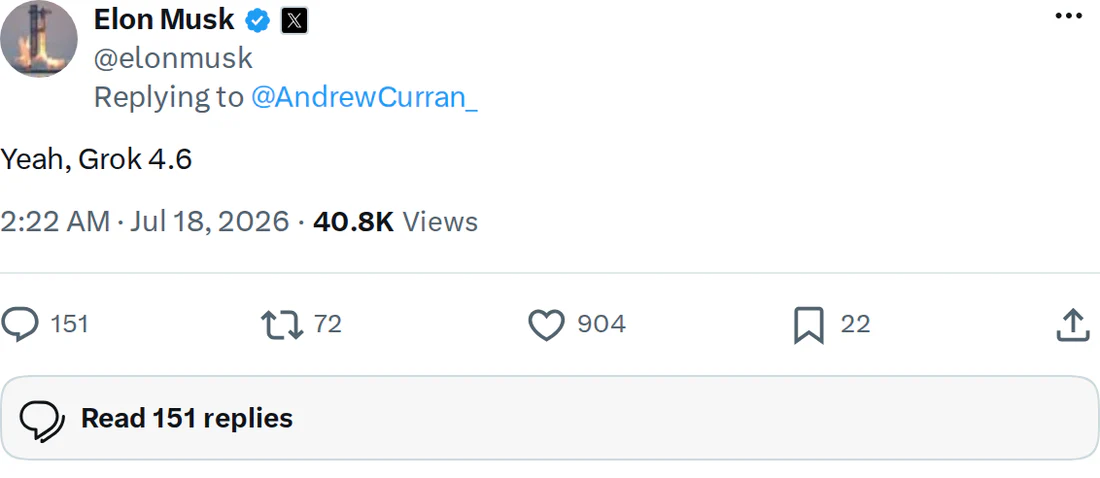 Elon Musk Confirms Grok 4.6 Is Coming on X