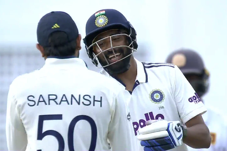 Siraj batted well for the Indian team and then shook hands with the opposing player afterward.