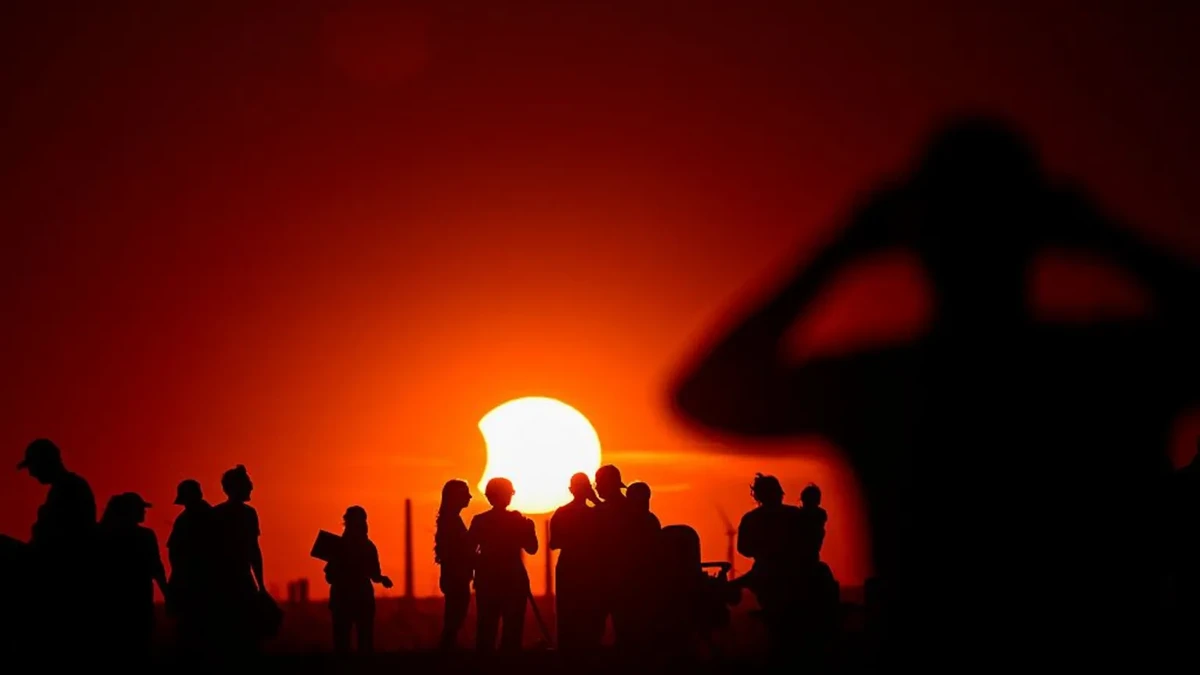 People turned out in towns across Europe, including Herten, Germany for what could be their best partial eclipse for 50 years.