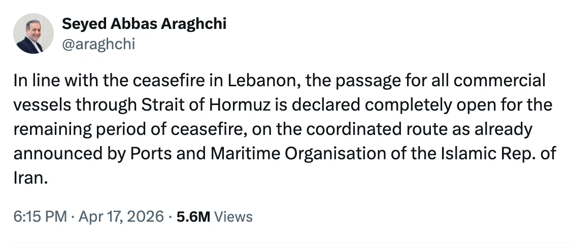 Iran foreign minister X account