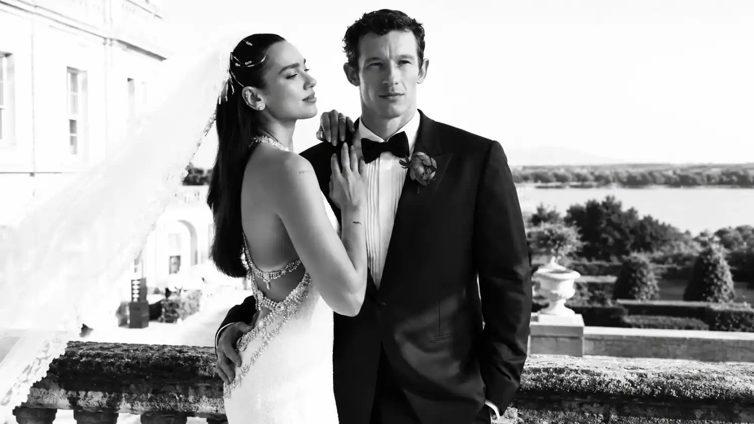 Dua Lipa shared her wedding image with the caption "Mr. & Mrs."