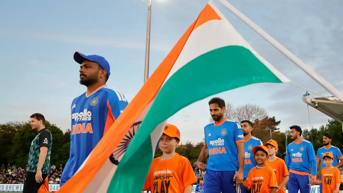India Defeated New Zealand By Four Wickets In Christchurch Thanks To A Record Chasing Effort From Samson, Iyer and Dhir In The First T20I