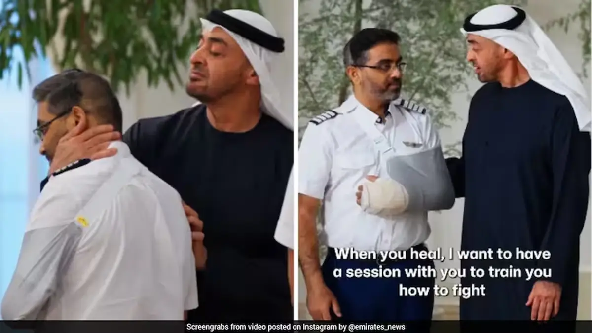 UAE President Sheikh Mohamed bin Zayed Al Nahyan inspected Smit Machchhar's head injury and the stitches.