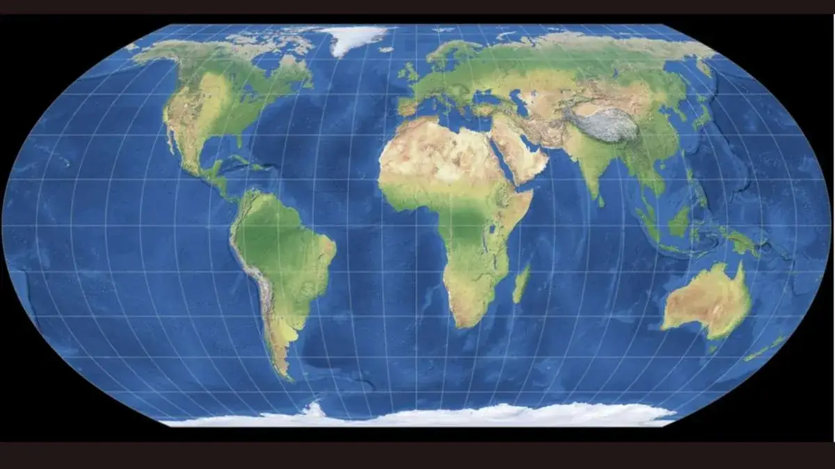 Equal Earth map projection.