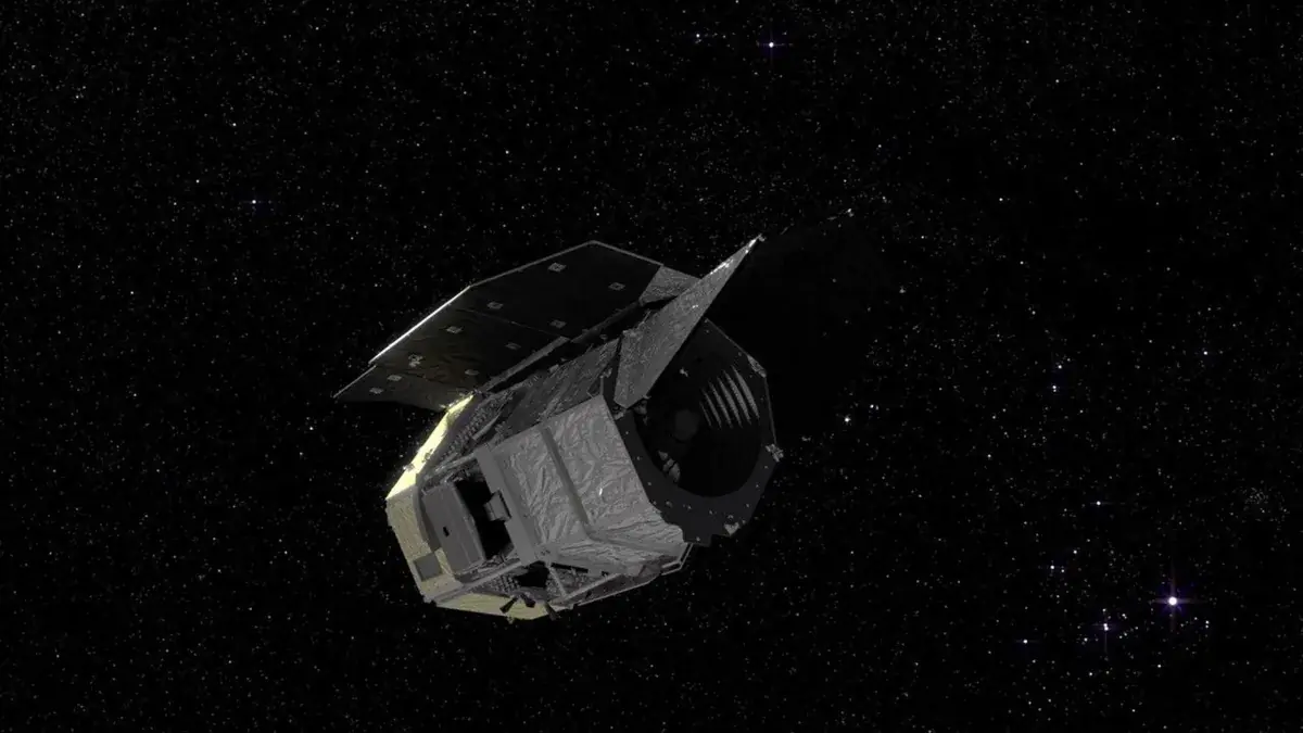 A visualization of the Roman Space Telescope.