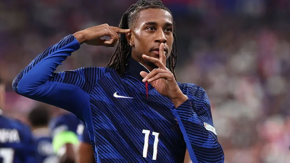Michael Olise came off the bench and had a hand in three of France's four goals