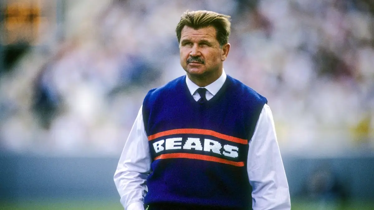 Chicago Bears coach Mike Ditka at Soldier Field in Chicago in the 1980s