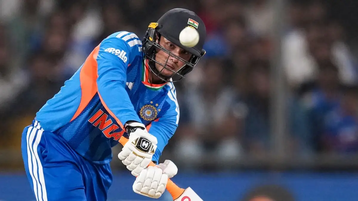 Abhishek Sharma during his blazing knock in the third T20I.
